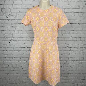 VTG Kenny Classics Pink Retro Unlined Zipped Stretch Sheath Dress Size Small S